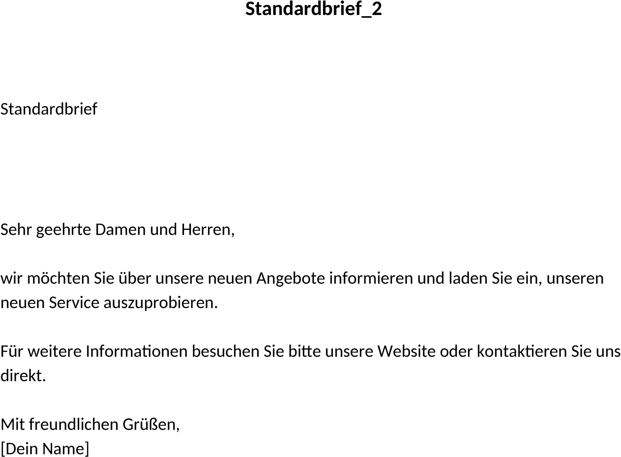 Word-Standardbrief-Vorlage