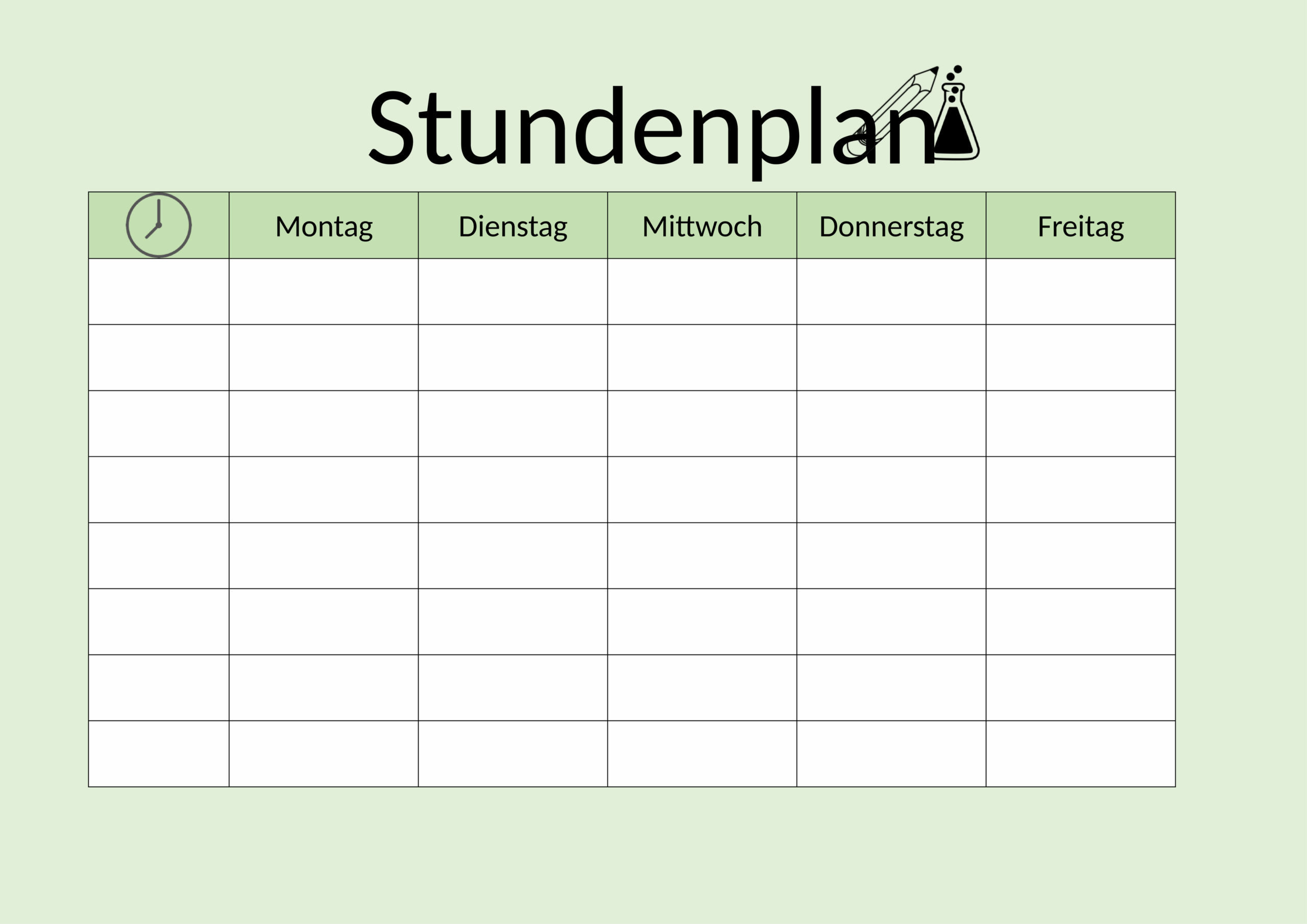Word Stundenplan-Vorlage