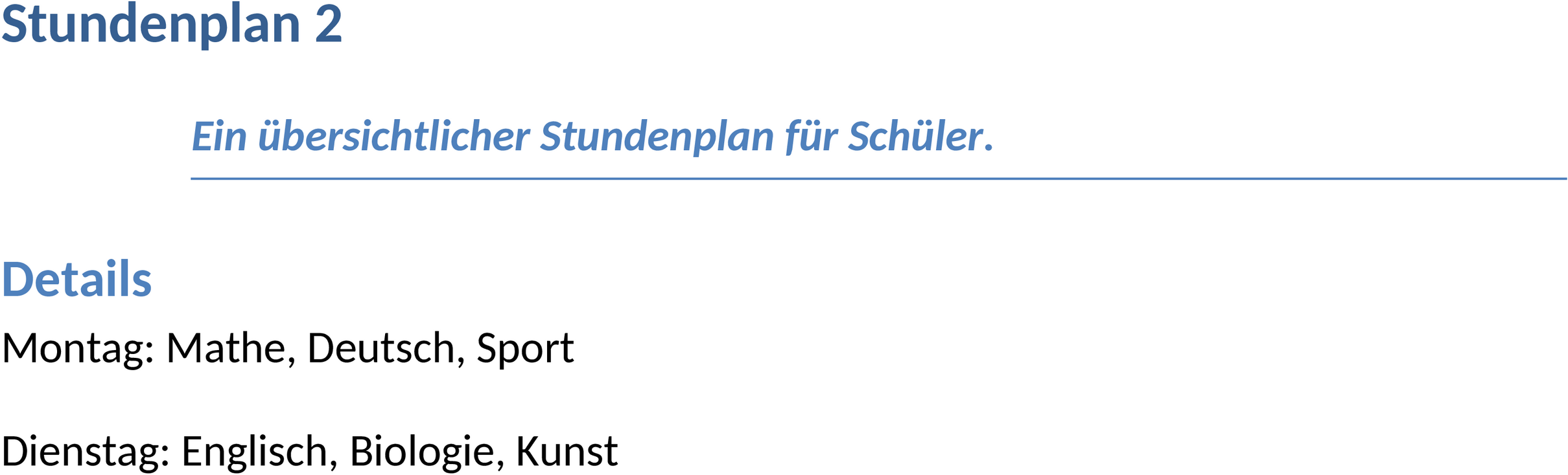 Word Stundenplan Vorlage