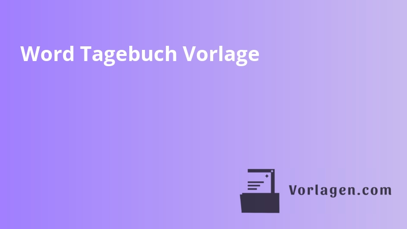 Word Tagebuch Vorlage