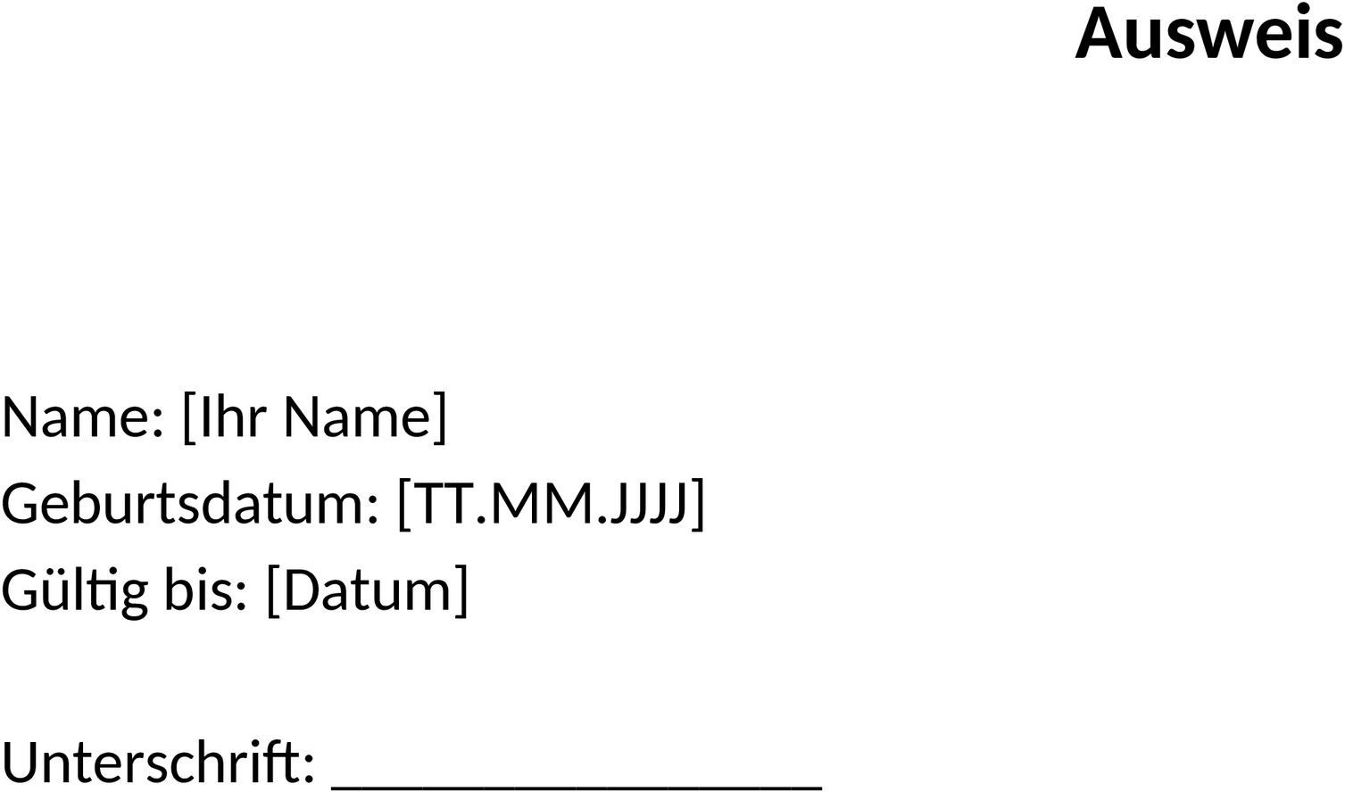 Word-Template für Ausweise