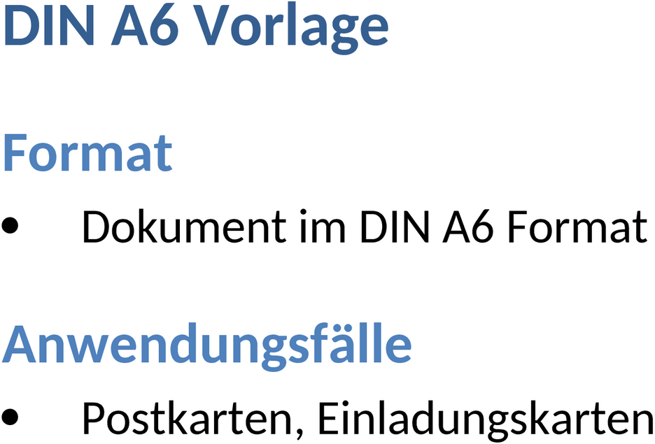 Word-Template DIN A6