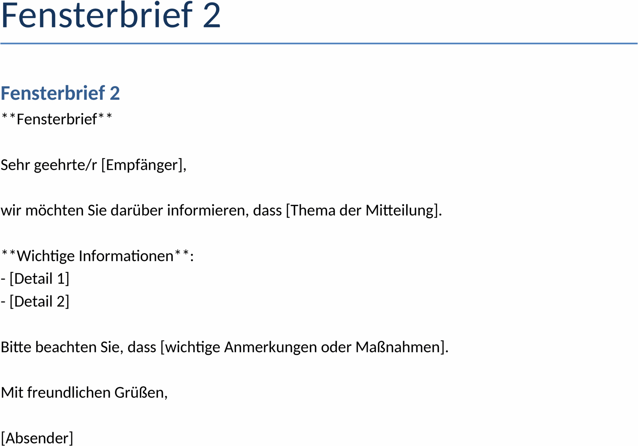 Word-Template für Fensterbriefe