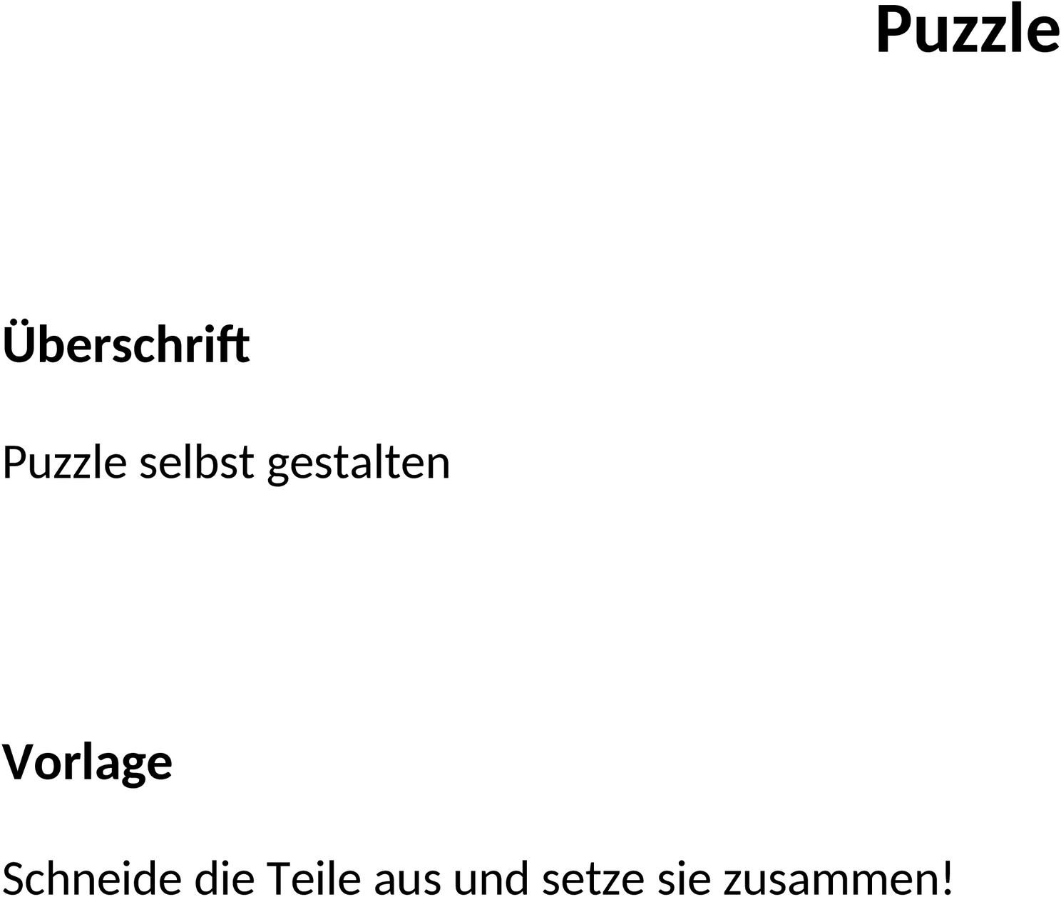 Word-Template für individuelle Puzzles