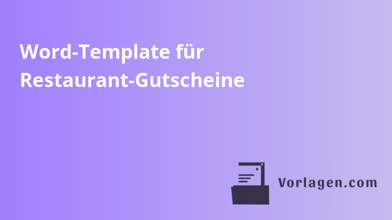 Word-Template für Restaurant-Gutscheine