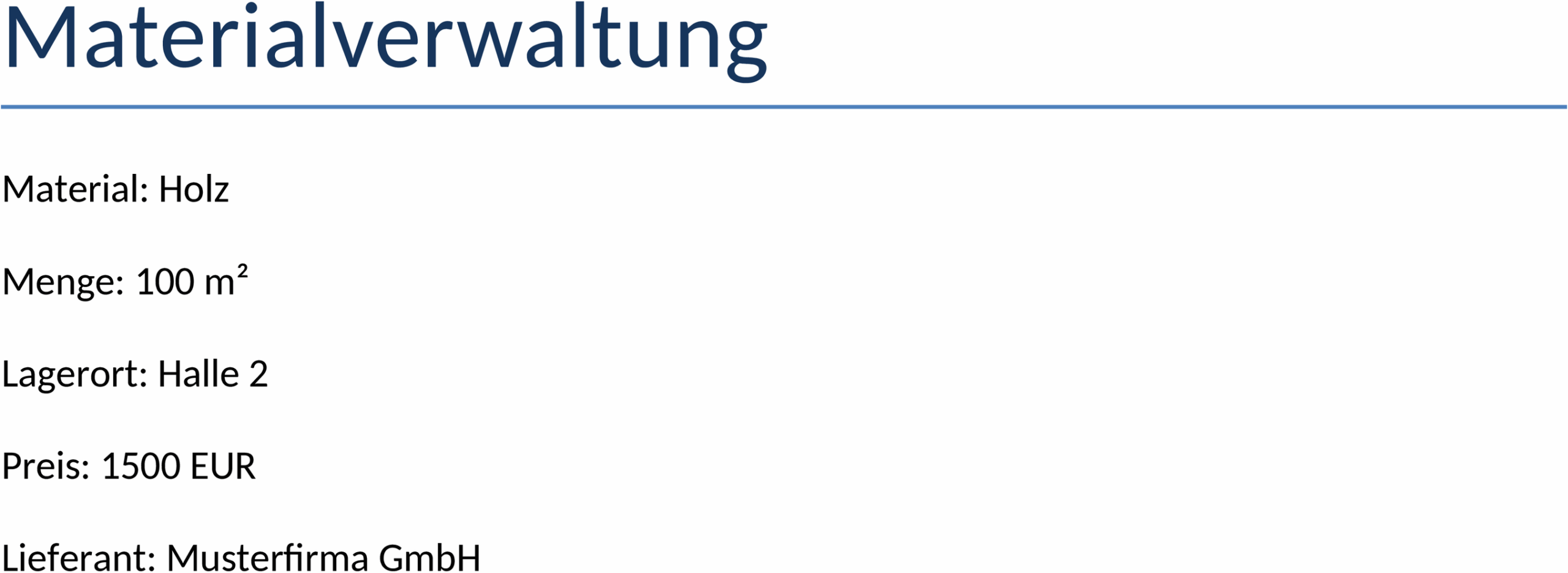 Word-Template zur Materialverwaltung
