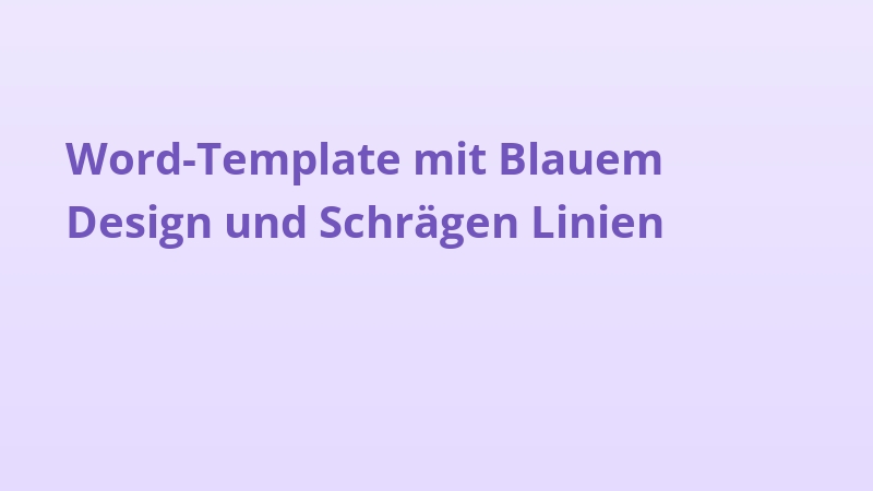 Word-Template mit Blauem Design und Schrägen Linien