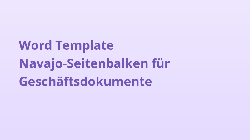 Word Template Navajo-Seitenbalken für Geschäftsdokumente