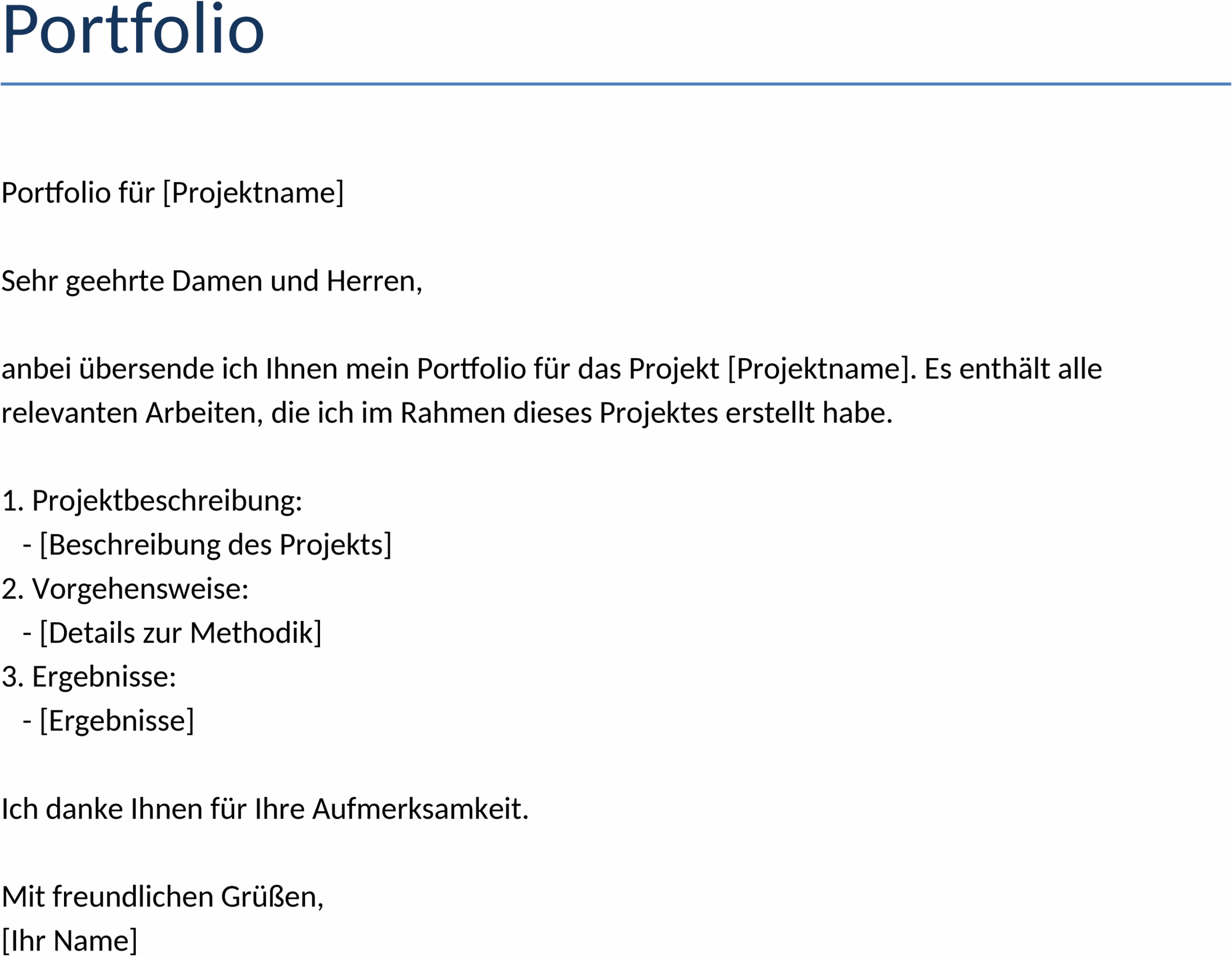 Word-Template-Portfolio: Design und Präsentation deiner Arbeiten