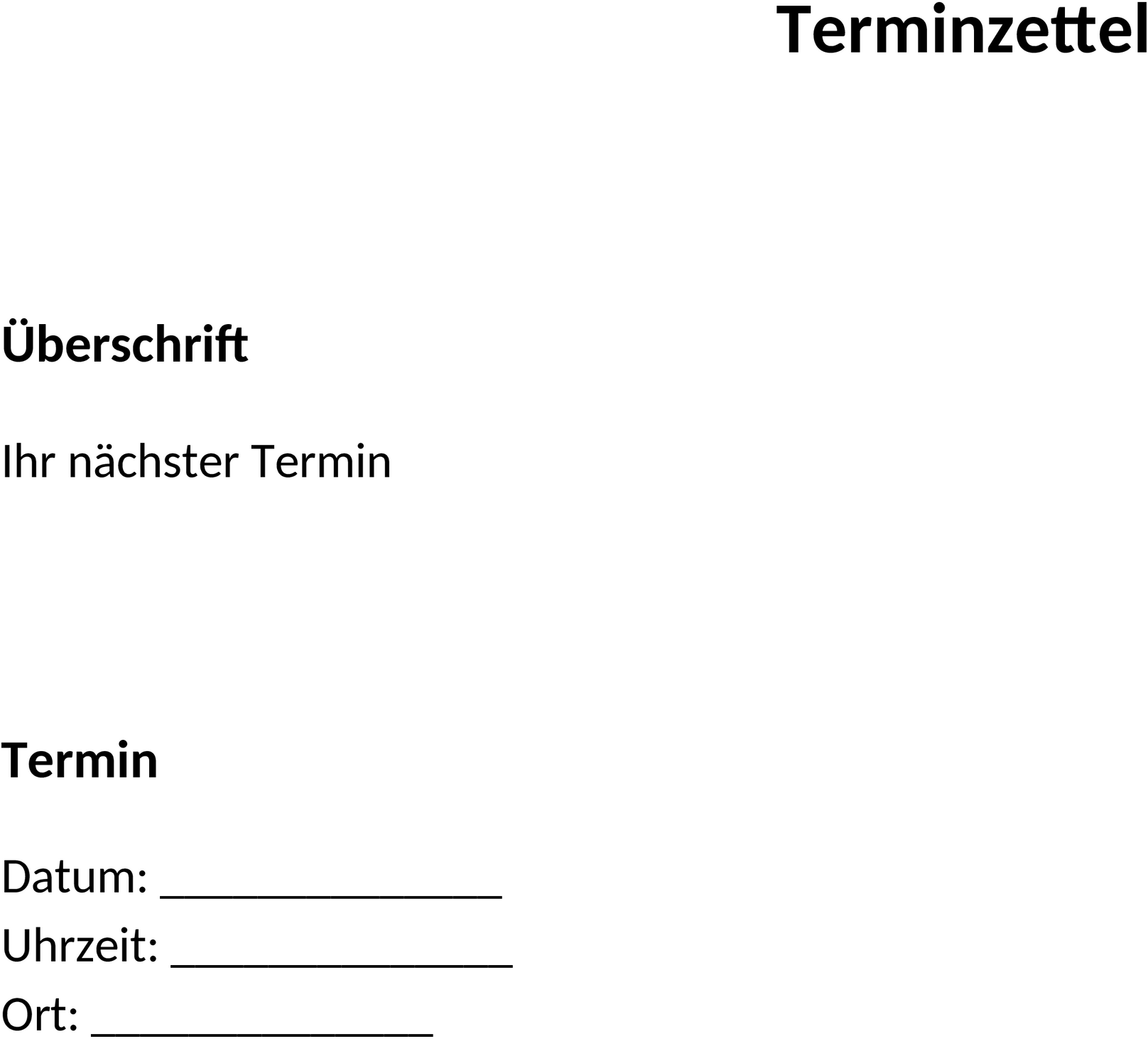Word-Template für Terminzettel