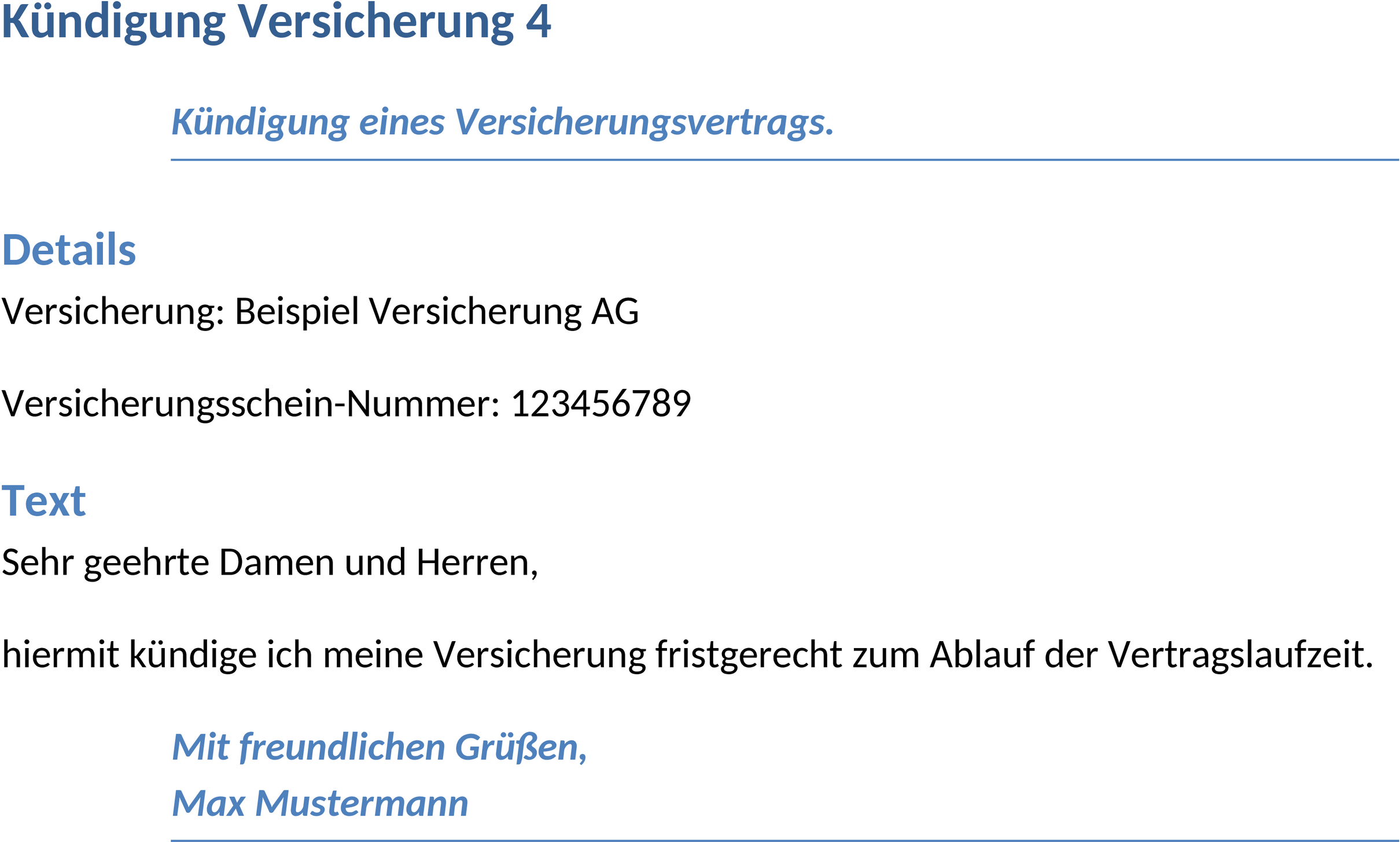 Word-Template fuer Versicherungskündigung