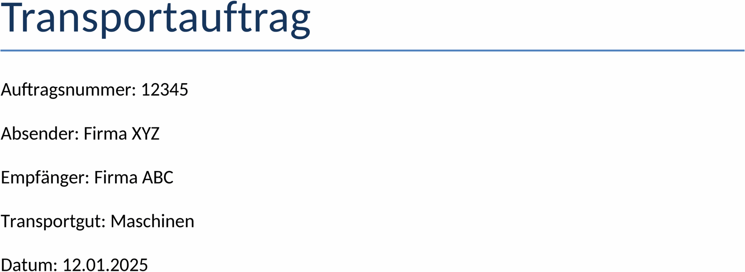 Word-Transportauftrag