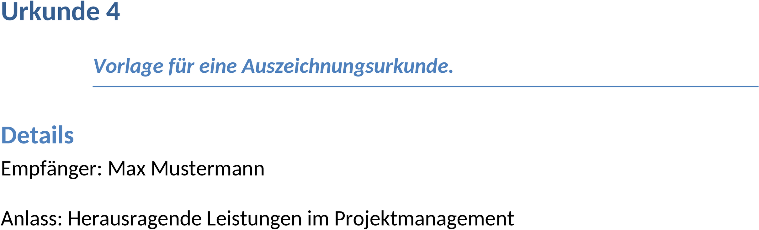 Word Urkunde-Vorlage für Zertifikate