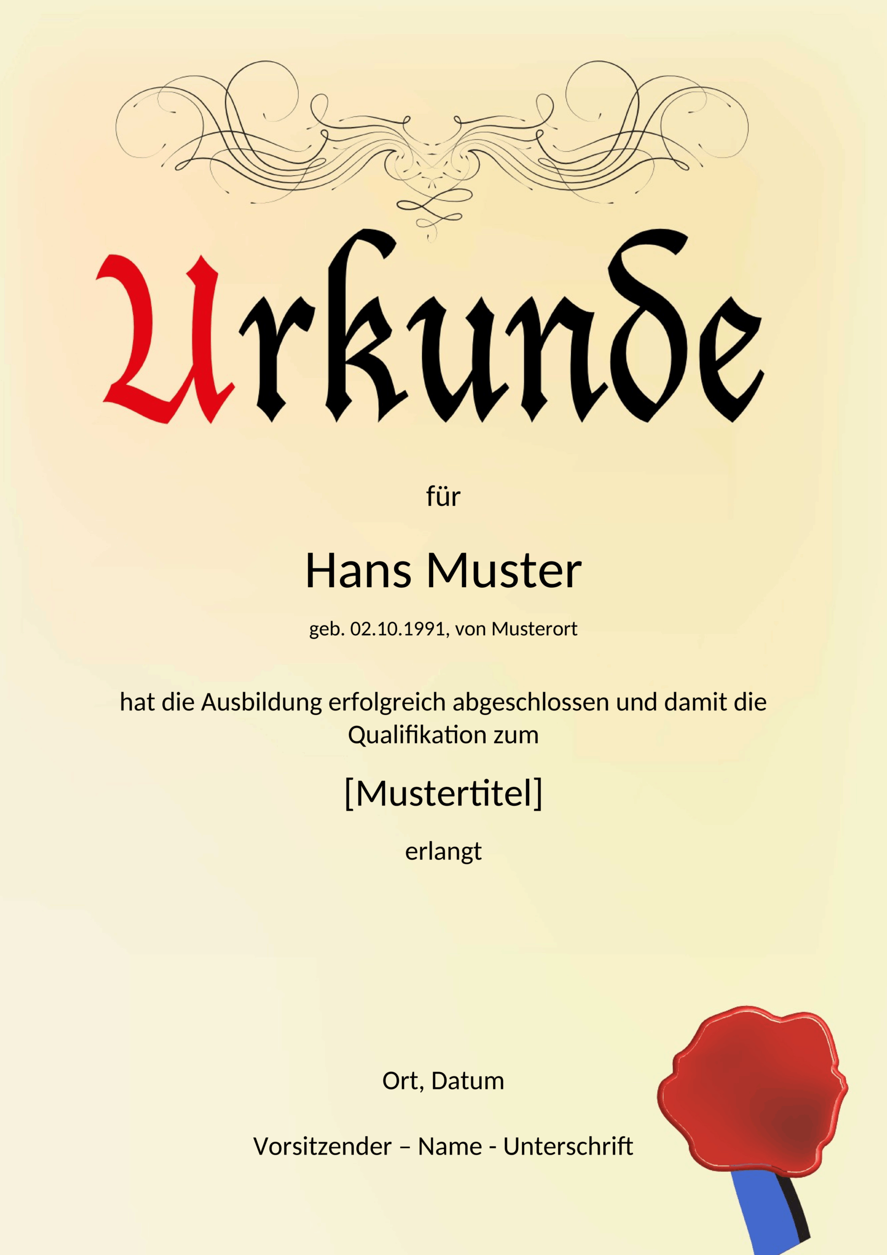 Word-Urkundenvorlage