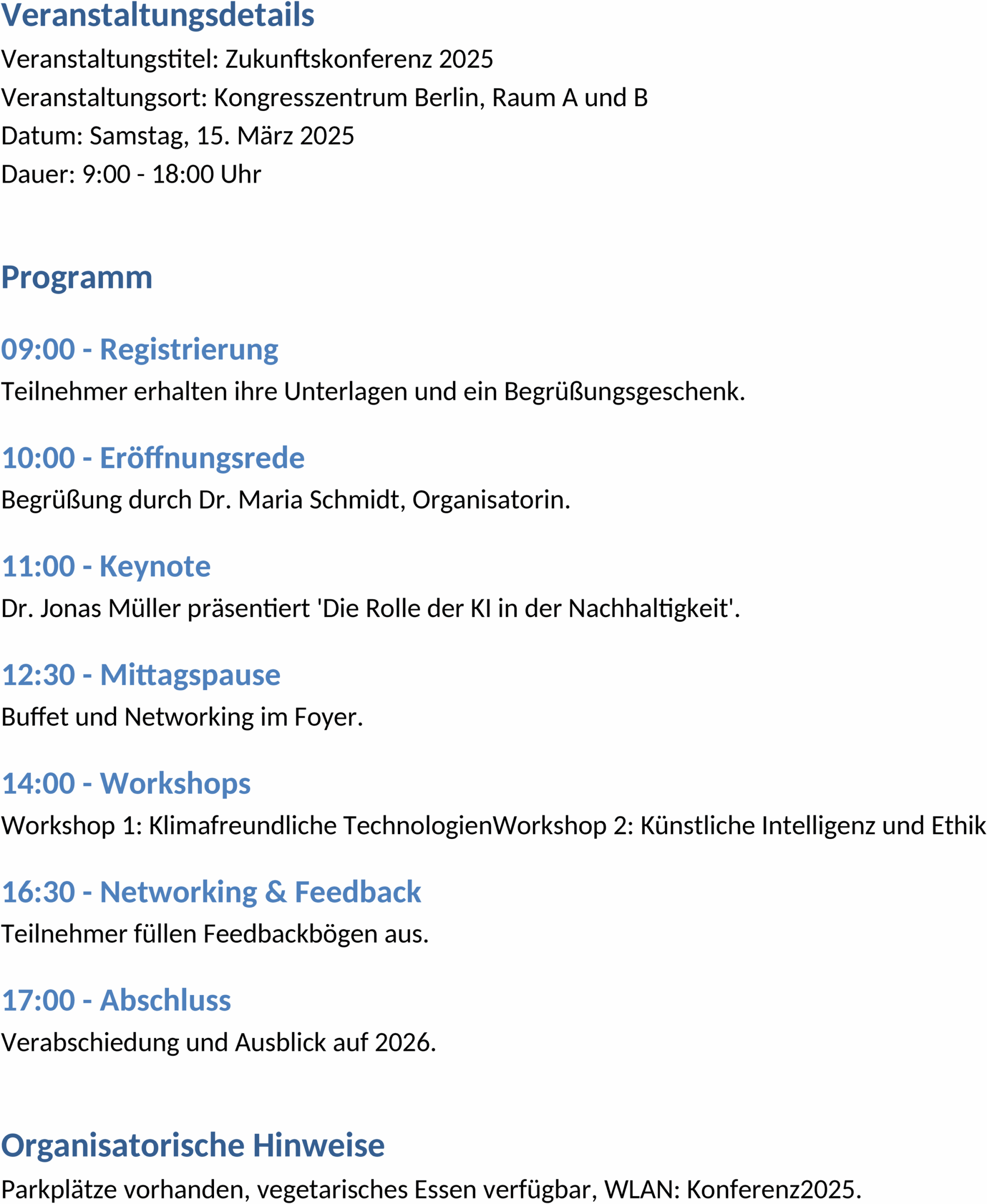 Word Vorlage: Ablaufplan Veranstaltung