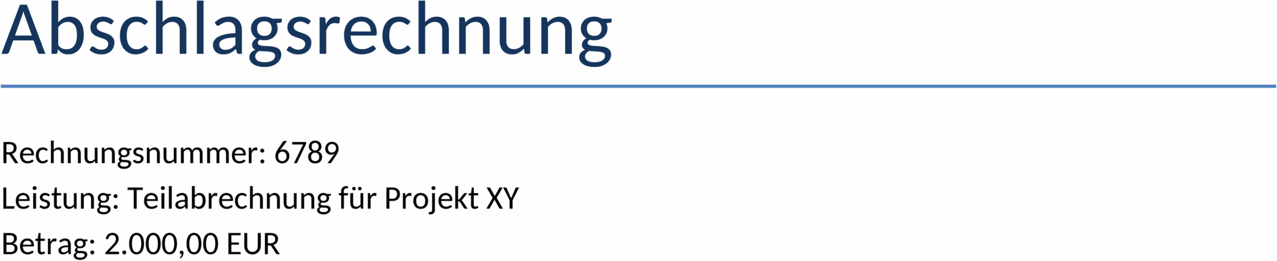 Word Vorlage Abschlagsrechnung