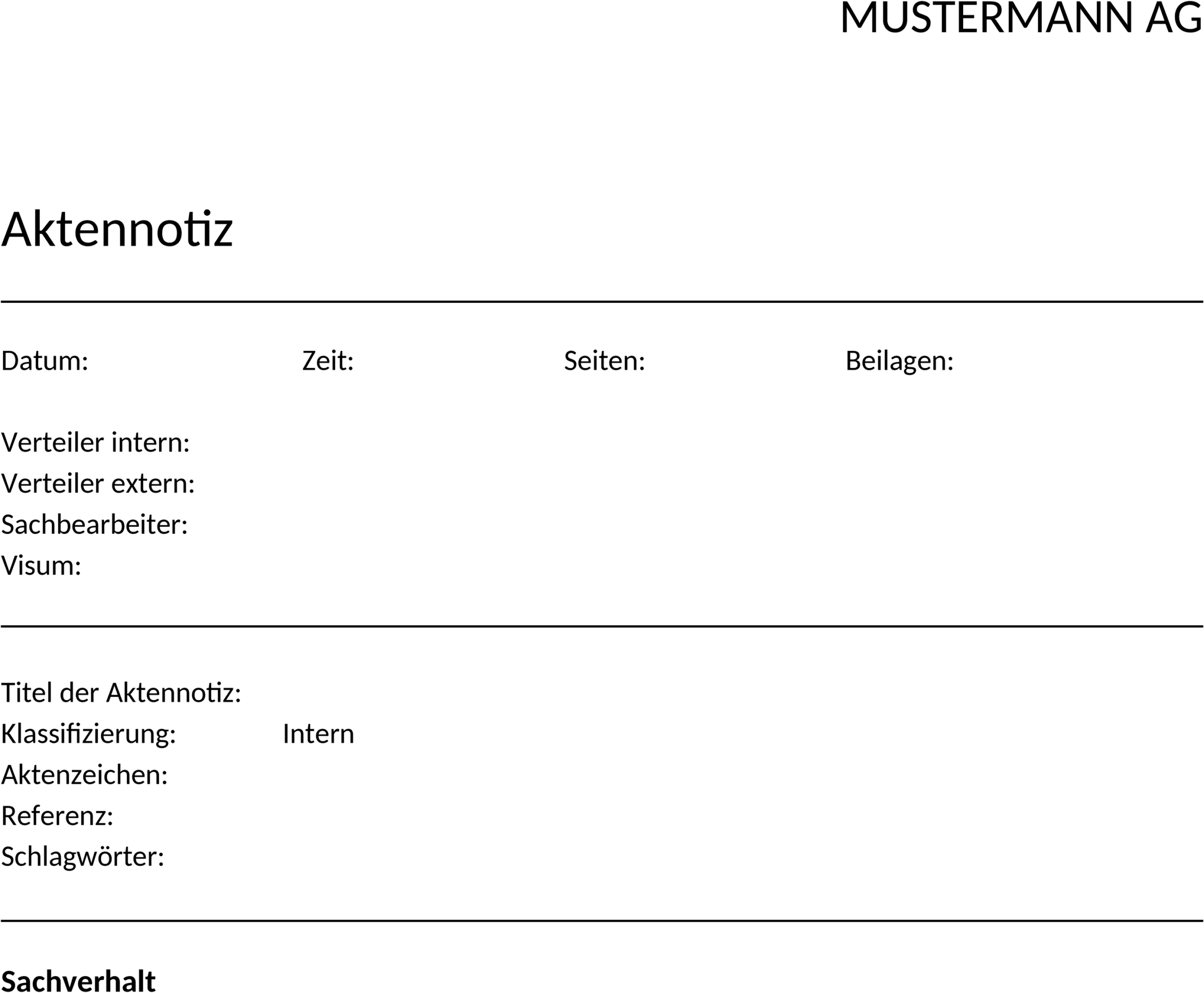 Word-Vorlage für Aktennotizen