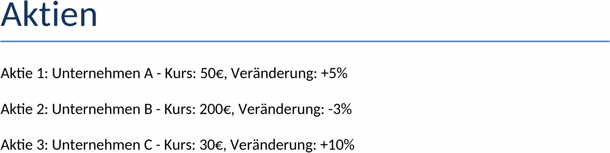 Word-Vorlage Aktienverwaltung