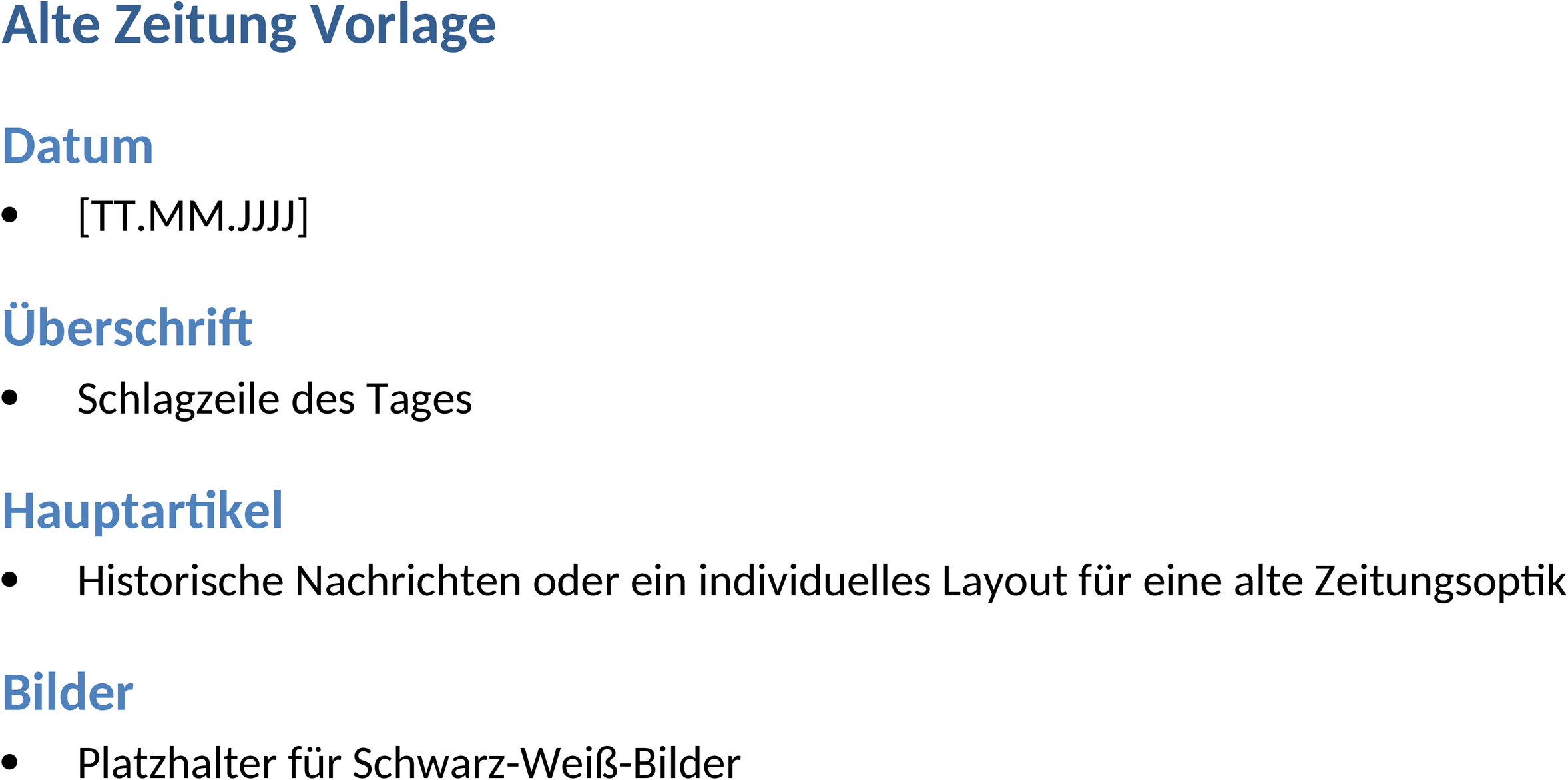 Word Vorlage Alte Zeitung