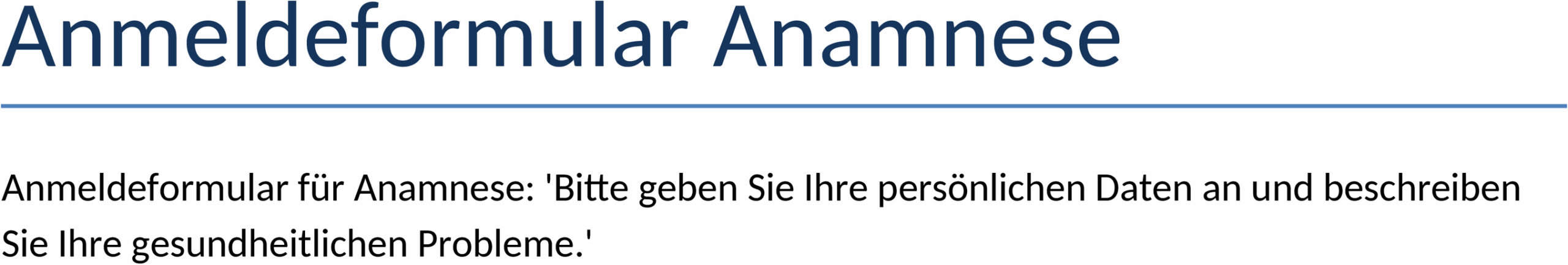 Word-Vorlage Anmeldeformular Anamnese