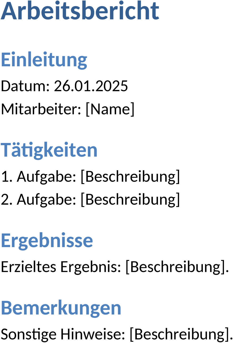 Word-Vorlage-Arbeitsbericht