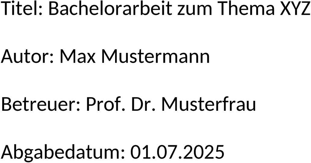 Word-Vorlage Bachelorarbeit