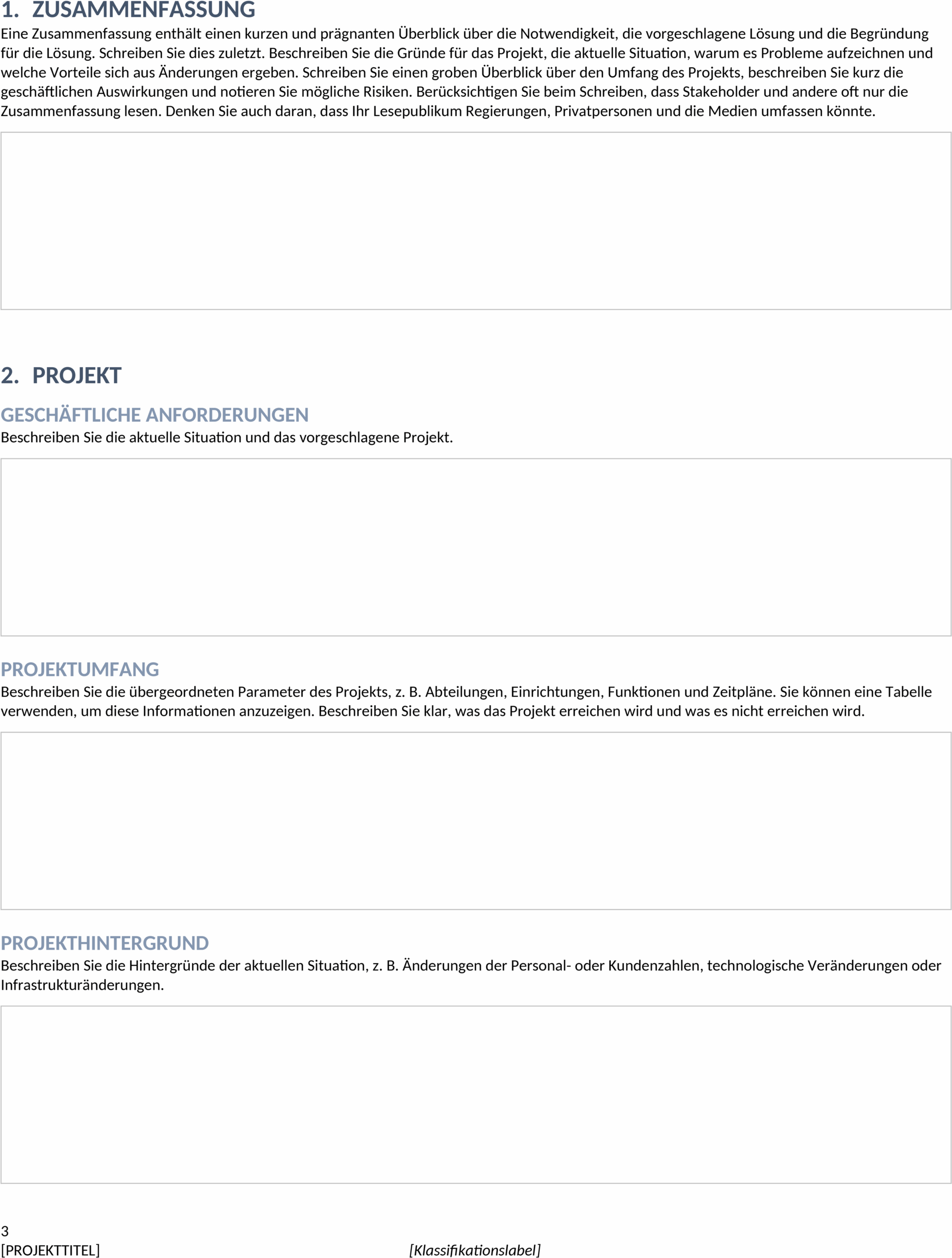 Word-Vorlage Bauwesen-Business-Case
