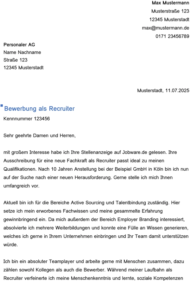 word-vorlage-bewerbung-als-recruiter-mit-muster