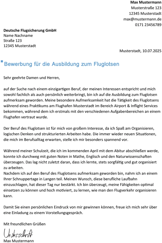 word-vorlage-bewerbung-fluglotse-ausbildung