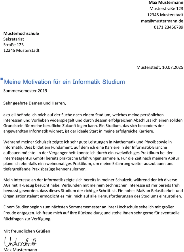 word-vorlage-bewerbung-informatik-studium