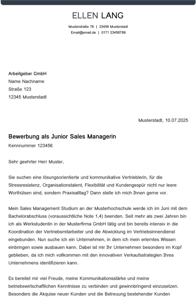 word-vorlage-bewerbung-junior-sales-managerin