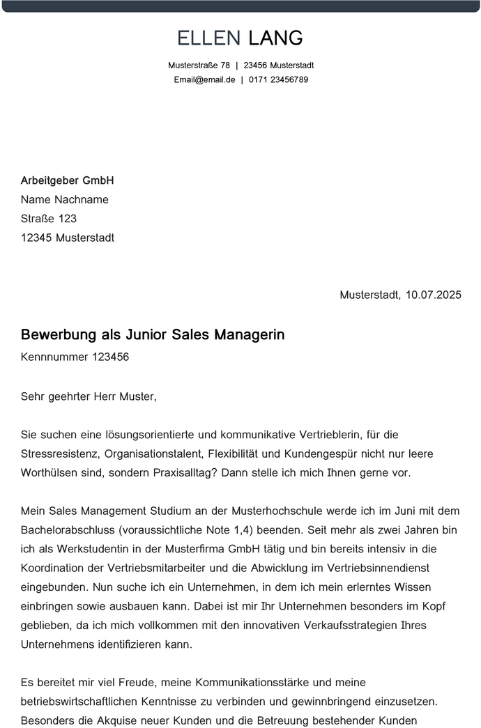 word-vorlage-bewerbung-junior-sales-managerin
