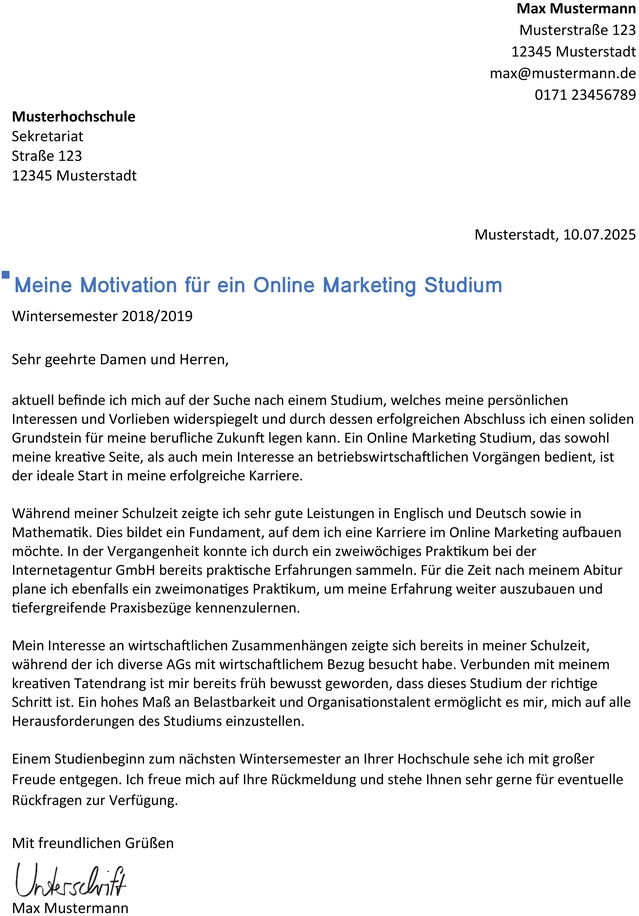 word-vorlage-bewerbung-online-marketing-studium