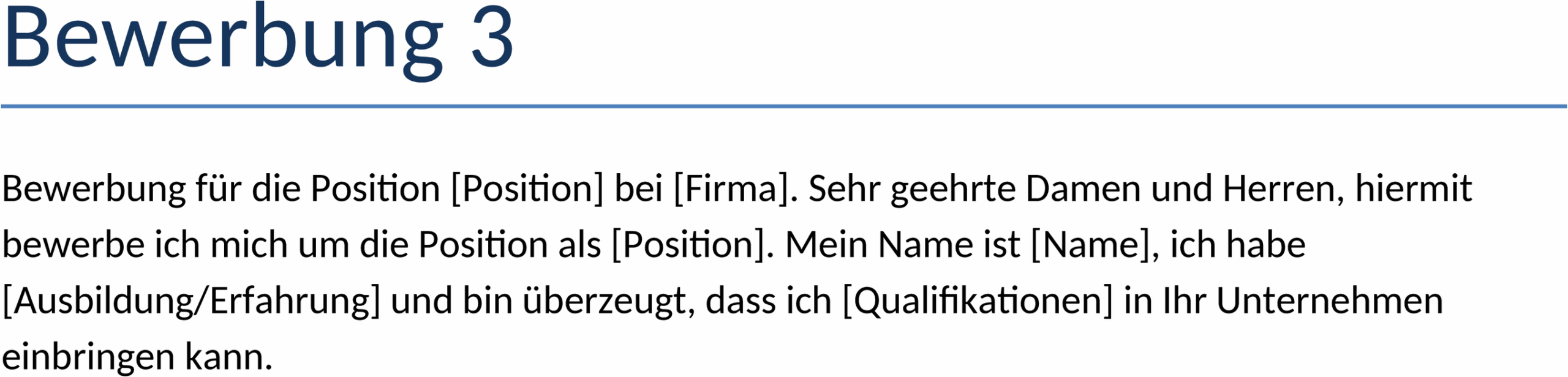 Word-Vorlage Bewerbung für Berufseinsteiger und Profis