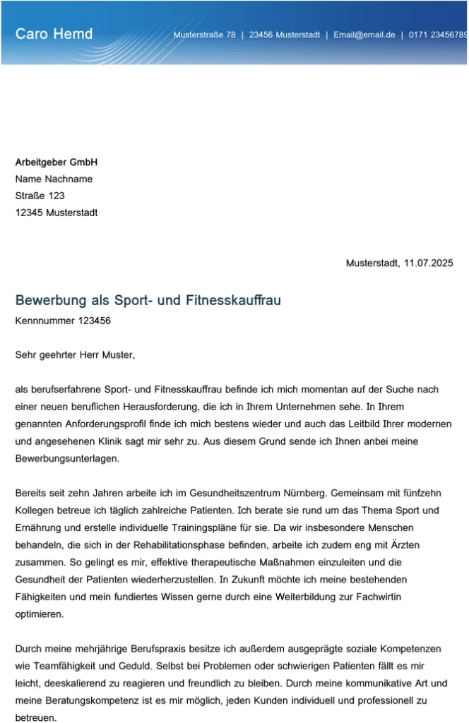 word-vorlage-bewerbung-sport-fitnesskauffrau