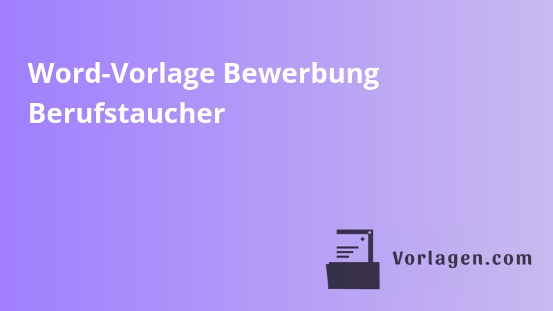 Word-Vorlage Bewerbung Berufstaucher