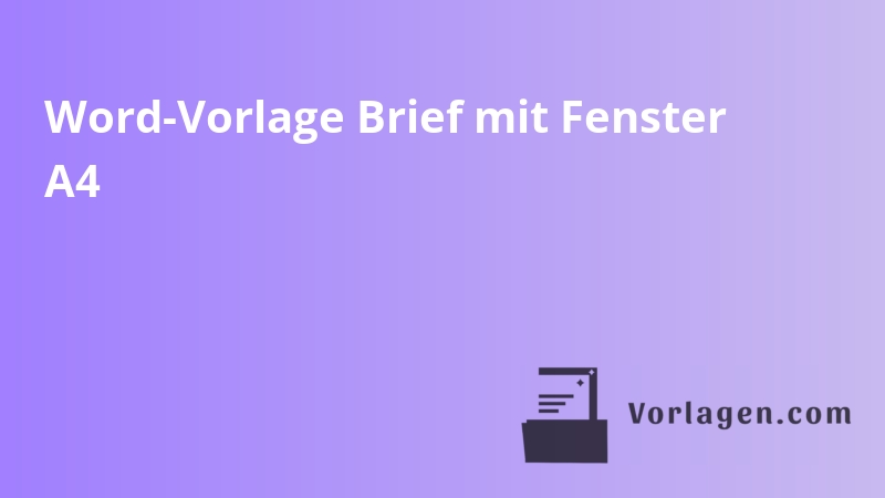 Word-Vorlage Brief mit Fenster A4