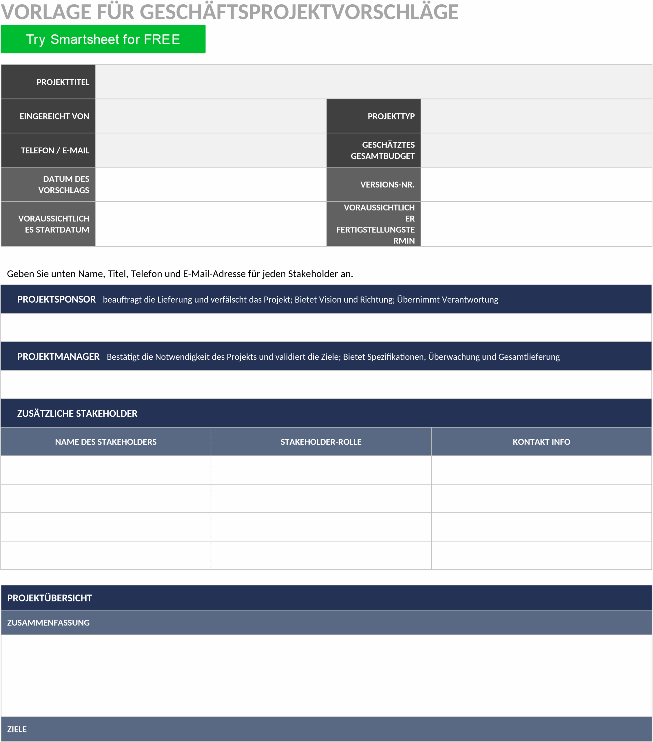 Word-Vorlage für Business-Projektvorschlag