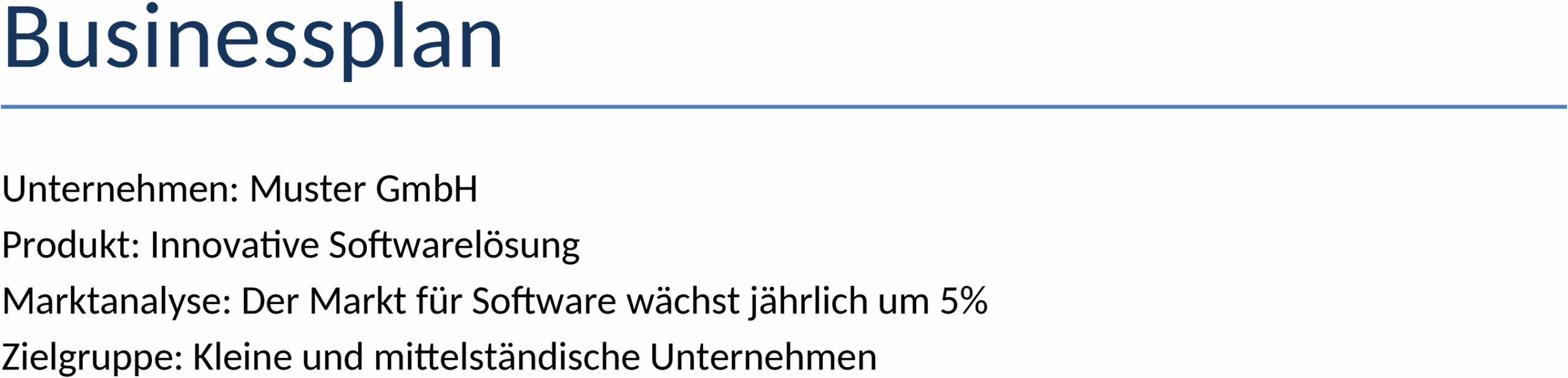 Word-Vorlage Businessplan