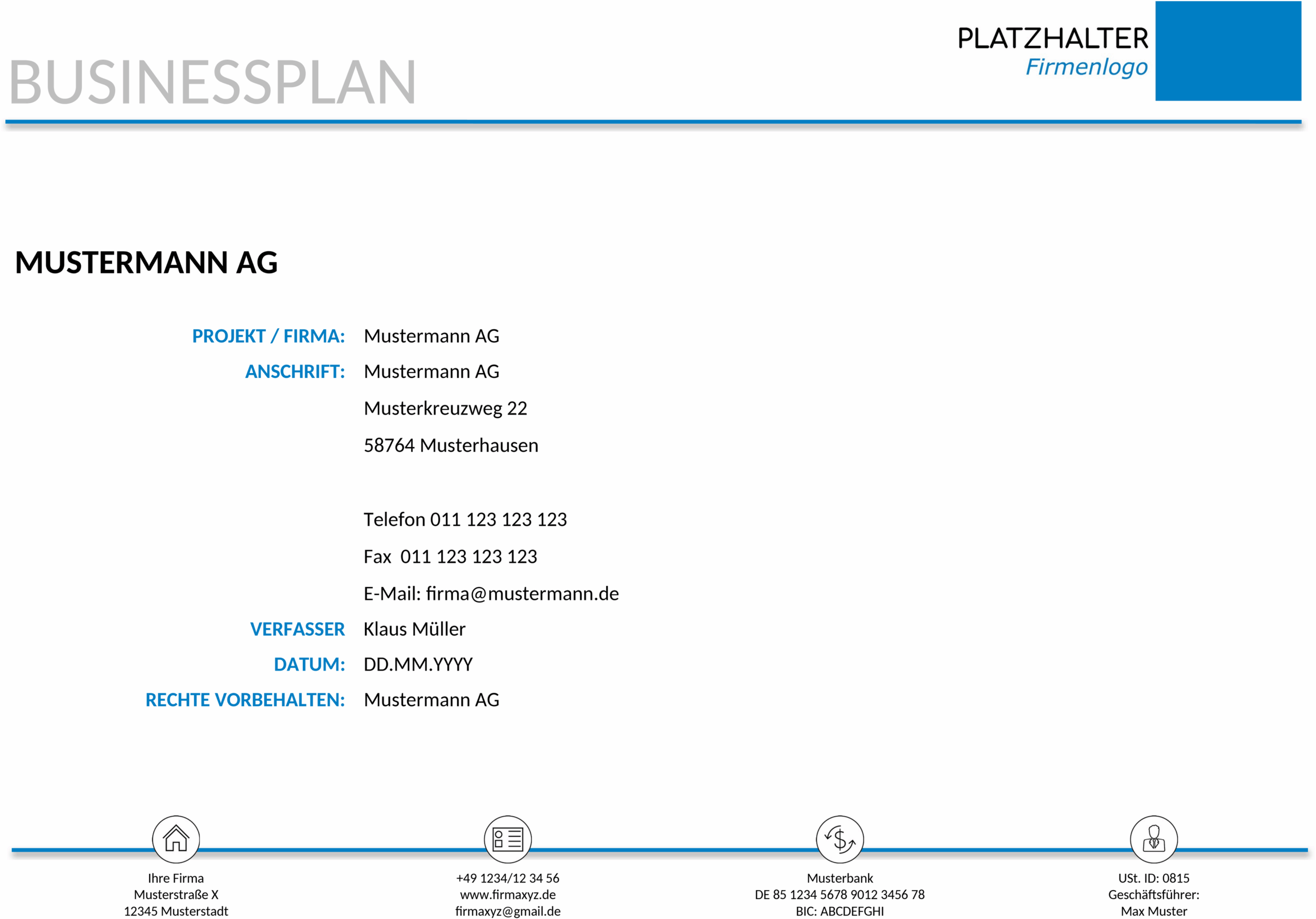 Word-Vorlage für Businessplan