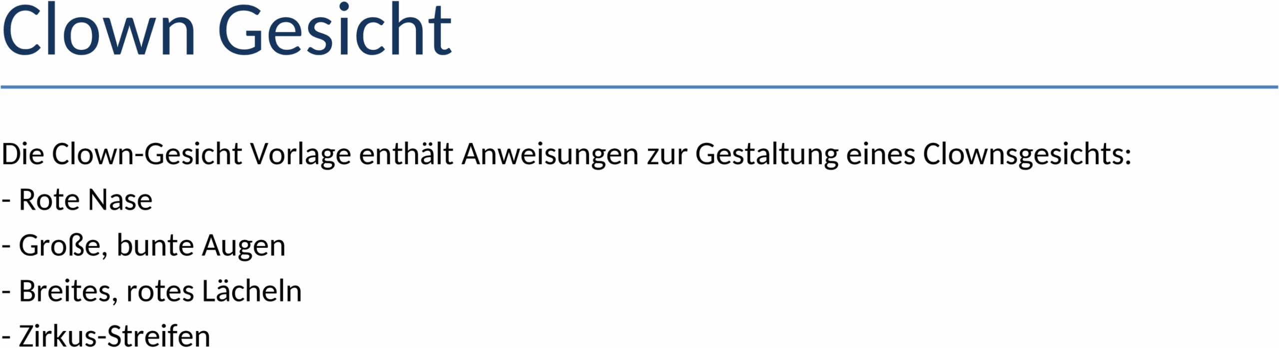 Word Vorlage Clown Gesicht
