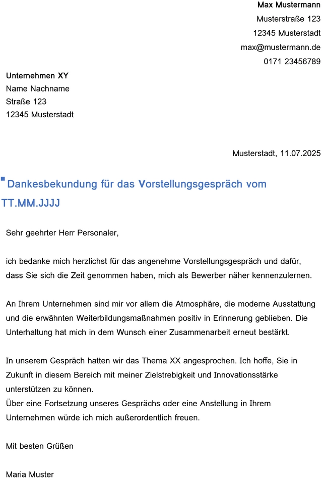 word-vorlage-dankschreiben-nach-vorstellungsgespraech
