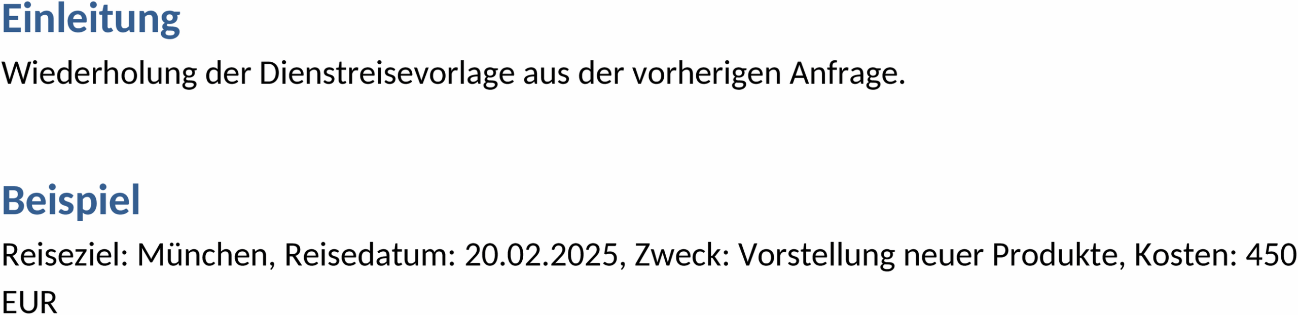 Word-Vorlage für Dienstreisen