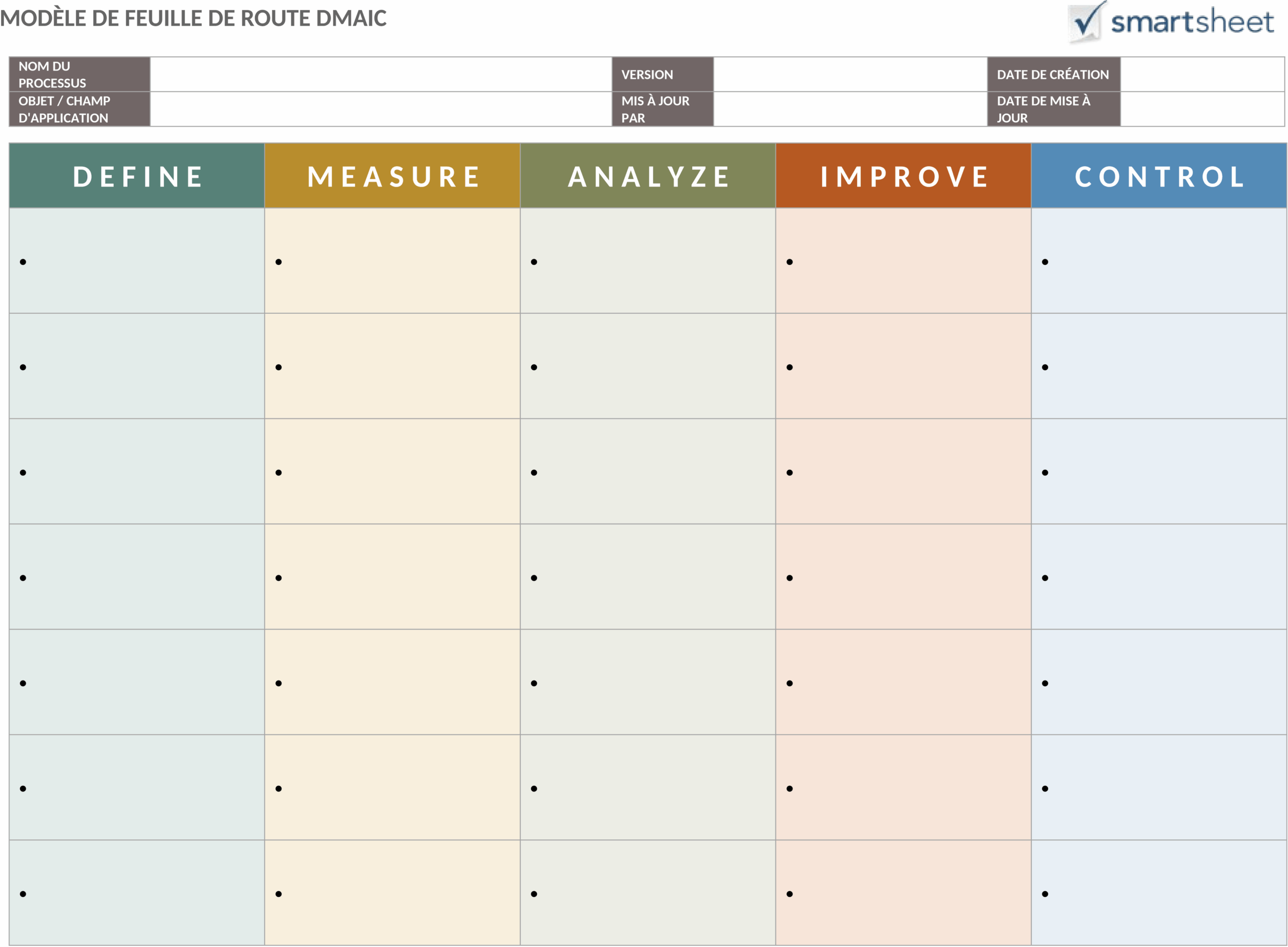 Word-Vorlage DMAIC Roadmap