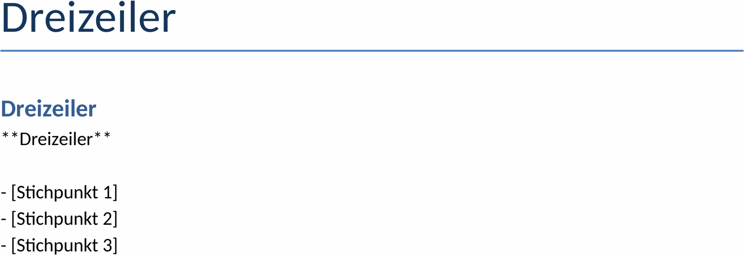 Word-Vorlage Dreizeiler