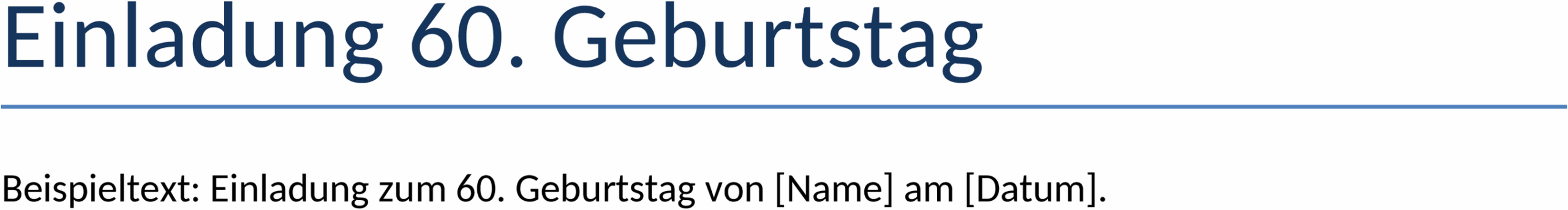 Word-Vorlage Einladung 60. Geburtstag