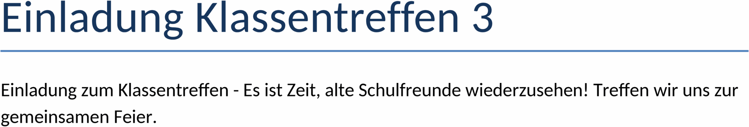 Word-Vorlage Einladung für Klassentreffen