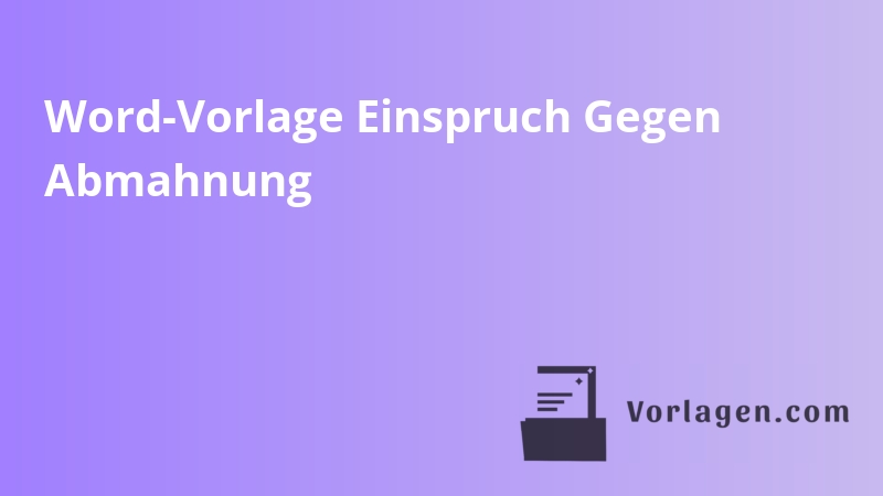 Word-Vorlage Einspruch Gegen Abmahnung