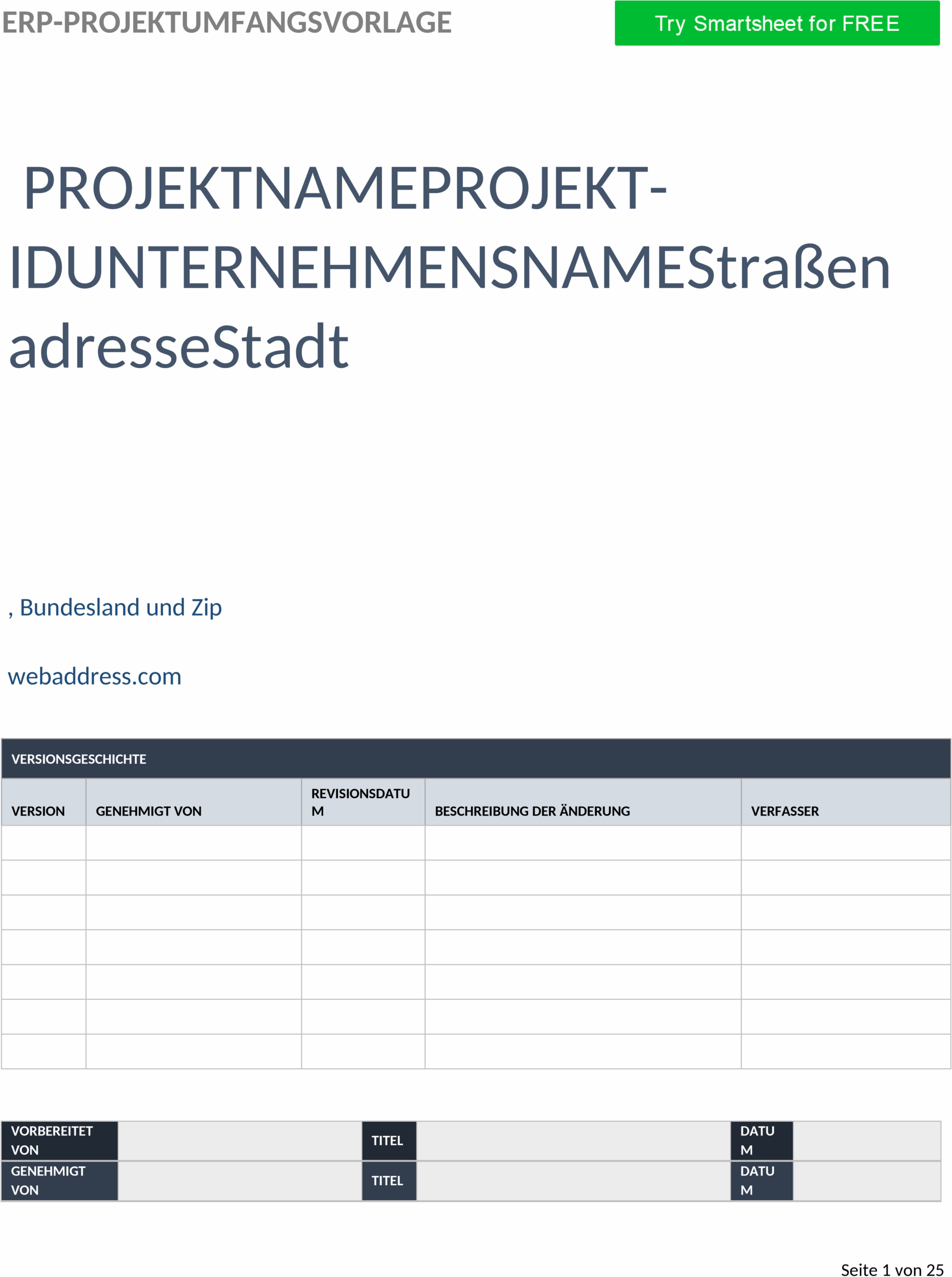 Word-Vorlage für ERP-Projektumfang