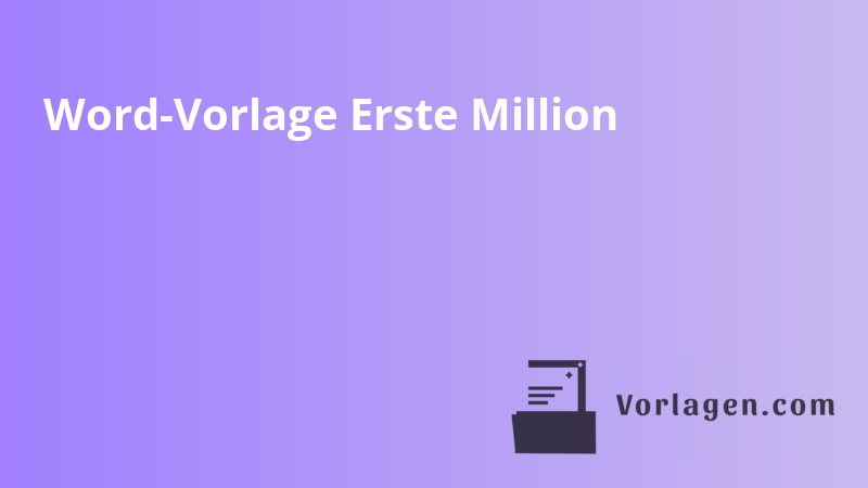 Word-Vorlage Erste Million